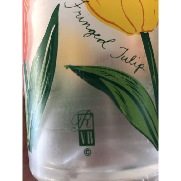 Vtg Precisioncraft Drinking Glasses Frosted Acrylic Parrot Tulip Design Set of 8 - Picture 5 of 14